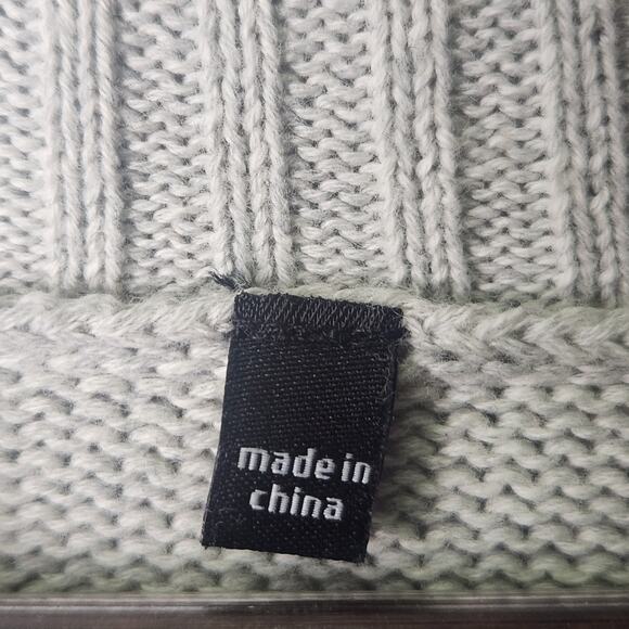 CAbi Cable Knit Poncho Sweater Women Small Gray Cowl Neck Pockets Style 5309 - Picture 5 of 15